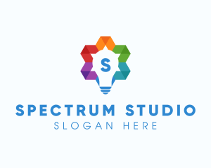 Colorful Geometric Bulb  logo