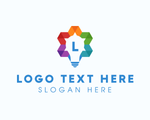 Twitter - Colorful Geometric Star Bulb logo design