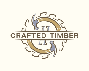 Hammer Saw Carpentry logo design