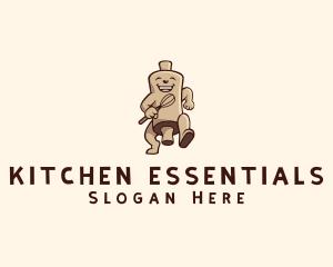 Kitchen Cook Rolling Pin logo design