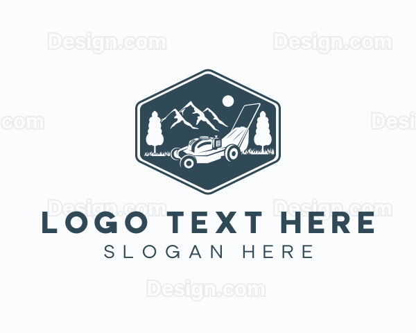 Outdoor Landscaping Lawn Mower Logo