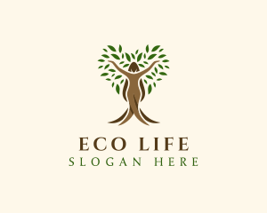 Organic Woman Tree logo design