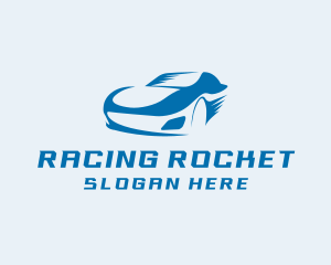 Blue Sports Car Racer logo design