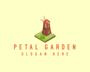 Flower Garden Windmill logo design