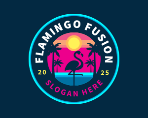 Tropical Flamingo Sunset logo