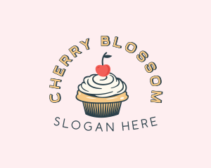 Cherry Cupcake Pastry logo design