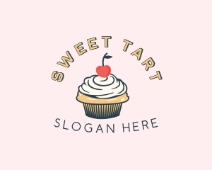 Cherry Cupcake Pastry logo design