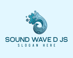 Circle Ocean Wave logo design