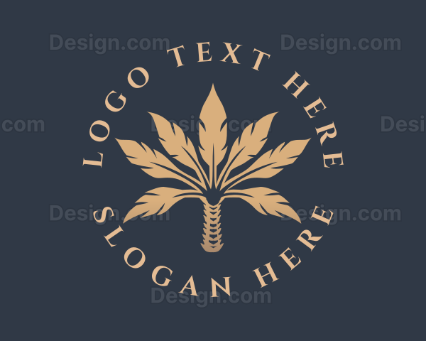 Golden Natural Leaf Logo