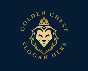 Golden Premium Lion logo design