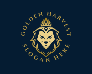 Golden Premium Lion logo design