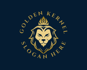 Golden Premium Lion logo design