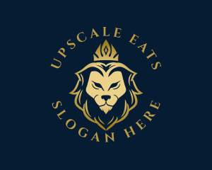 Golden Premium Lion logo design