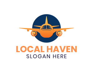 Gradient Airplane Transportation logo design