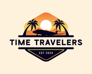 Airplane Beach Travel logo design