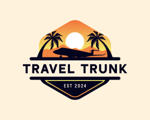 Airplane Beach Travel logo design