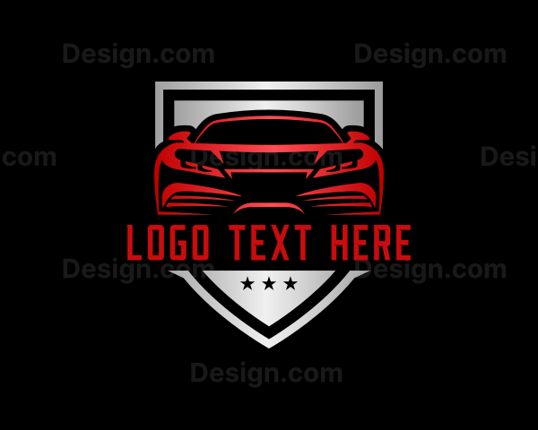 Sports Car Racing Shield Logo