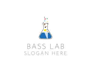 Lab Flask Bubbles logo design