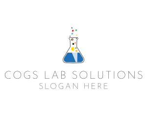 Lab Flask Bubbles logo design