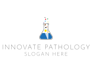 Lab Flask Bubbles logo design