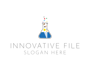 Lab Flask Bubbles logo design