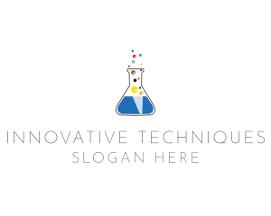 Lab Flask Bubbles logo design