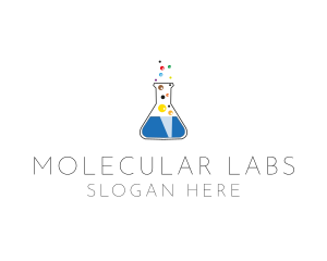 Lab Flask Bubbles logo design