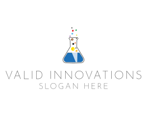 Lab Flask Bubbles logo design