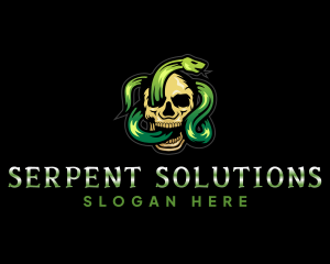 Poisonous Snake Skull logo design