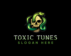 Poisonous Snake Skull logo design