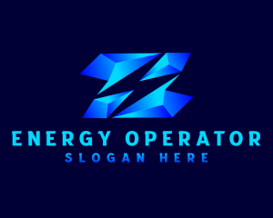 Lightning Crystal Energy logo design