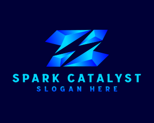 Lightning Crystal Energy logo design