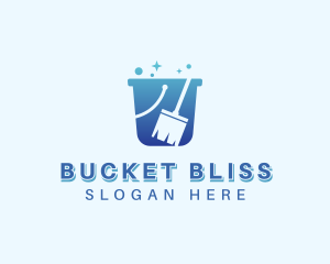 Cleaning Broom Bucket logo design