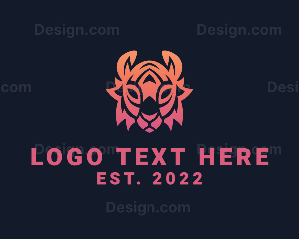 Gradient Tribal Tiger Logo