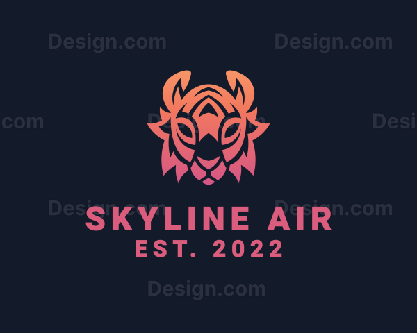 Gradient Tribal Tiger Logo