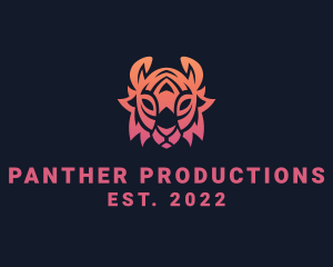 Gradient Tribal Tiger logo design