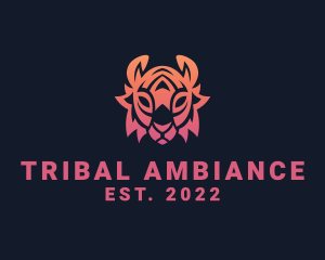 Gradient Tribal Tiger logo design