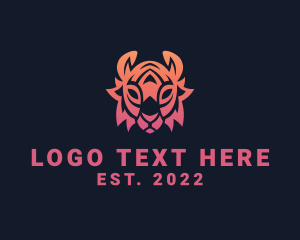 Tiger - Gradient Tribal Tiger logo design