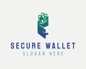 Cash Wallet Bills logo design