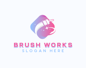 Paint Brush Sparkle logo design