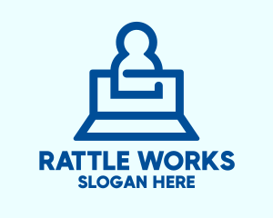 Online Work Laptop logo design