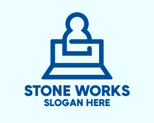 Online Work Laptop logo design