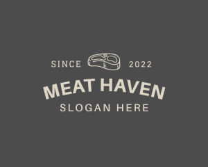 Steak Meat Wordmark logo design