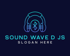 Bluetooth Music Headphones logo design