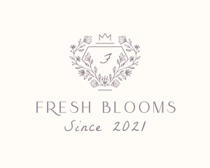 Diamond Flower Wreath logo design