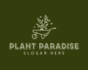 Planting Wheelbarrow Landscaper logo design