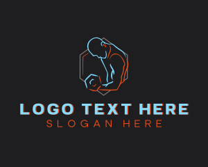 Weightlifting - Muscle Weightlifting Fitness logo design