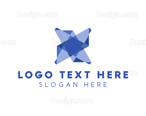 Abstract Crystal Star Letter X Logo