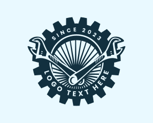 Wrench Cog Mechanic logo design