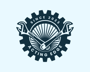 Wrench Cog Mechanic logo design